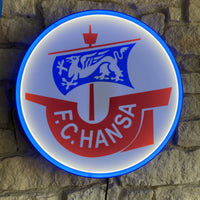 F.C. Hansa Lampe LED-Leuchtschild Fandeko Geschenk