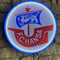 F.C. Hansa Lampe LED-Leuchtschild Fandeko Geschenk