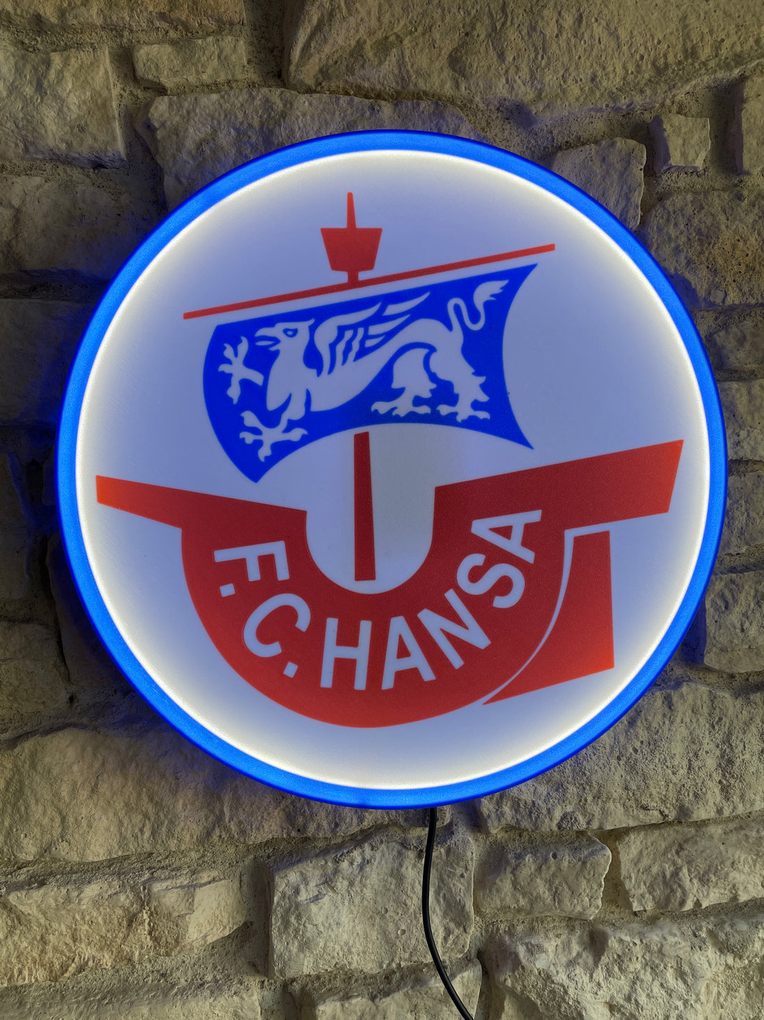 F.C. Hansa Lampe LED-Leuchtschild Fandeko Geschenk