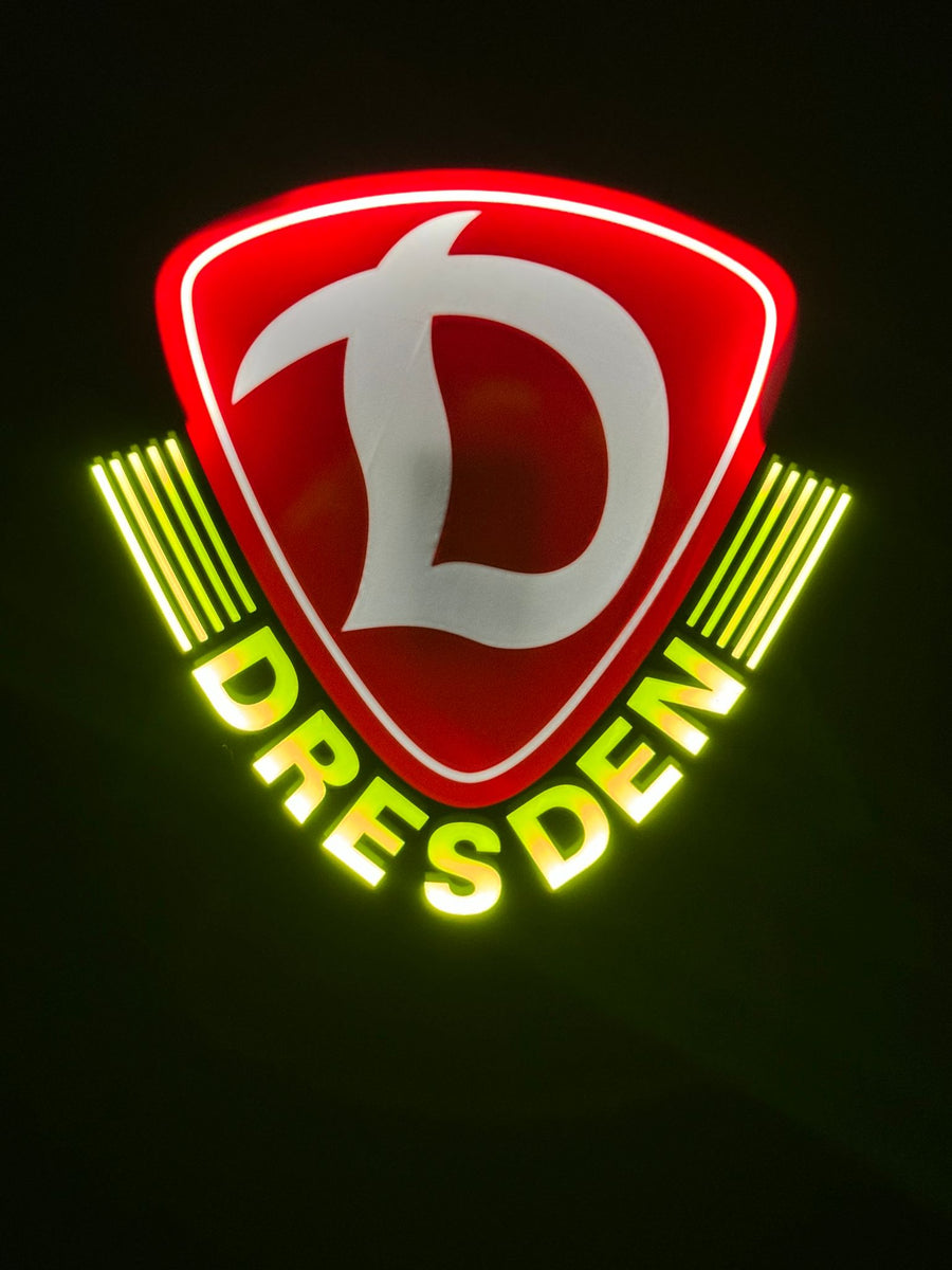 Dynamo Dresden Lampe LED-Leuchtschild Fandeko Geschenk