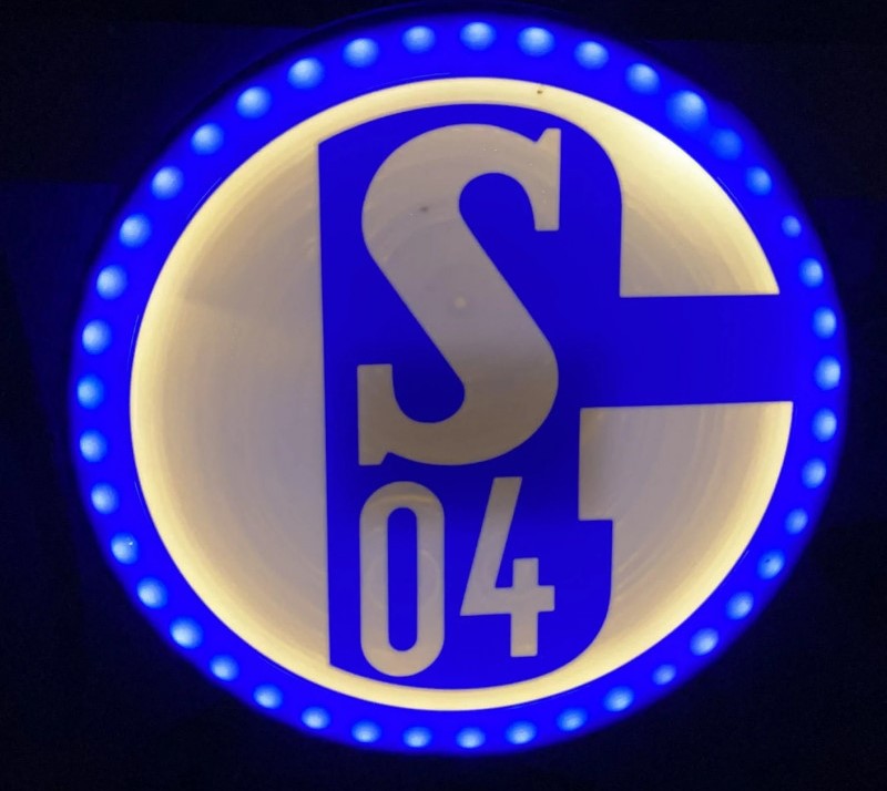 Schalke 04 LED-Leuchtschild Wanddeko