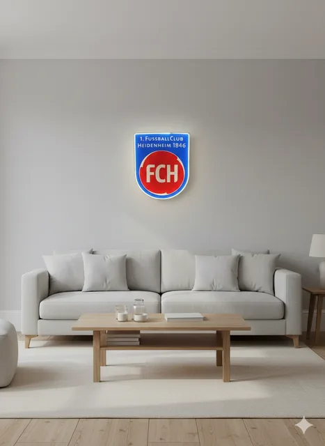 Heidenheim Fanartikel LED Schild mit Standfuß