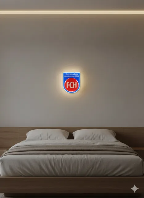 1. FC Heidenheim LED Leuchtschild als Geschenk für Fußballfans