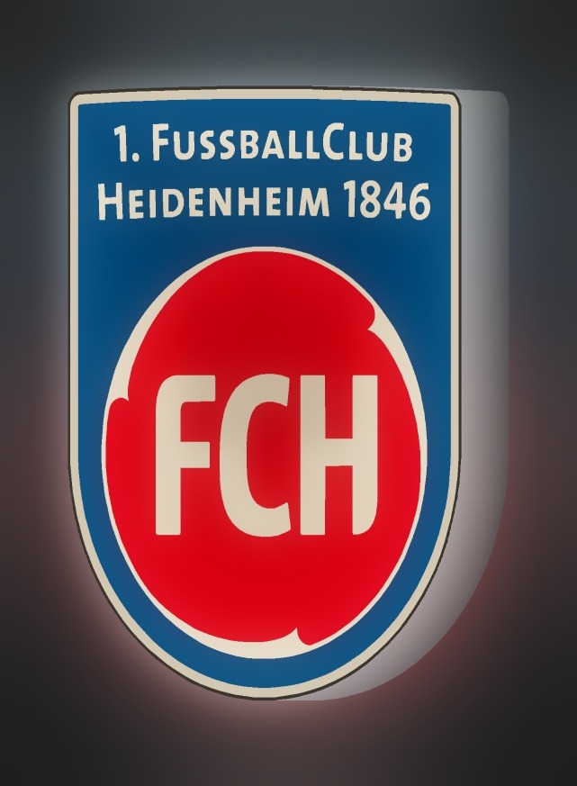 1. FC Heidenheim LED-Leuchtschild leuchtend