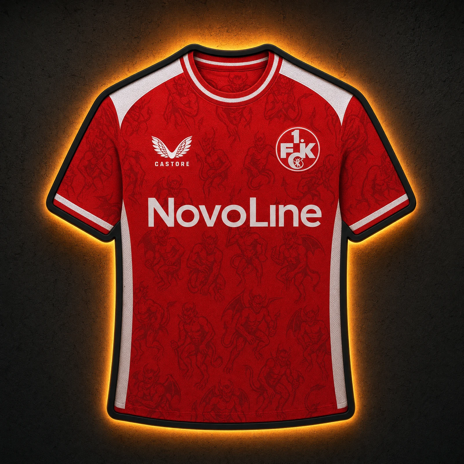 1. FC Kaiserslautern Heimtrikot 2026/27 LED-Trikot-Lampe — Frontansicht, beleuchtet