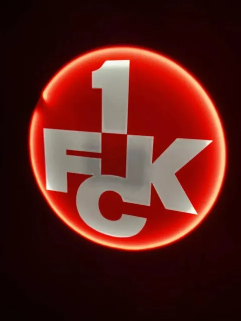 1. FC Kaiserslautern LED Leuchtschild mit FCK-Logo und 3D-Effekt für Fanzimmer