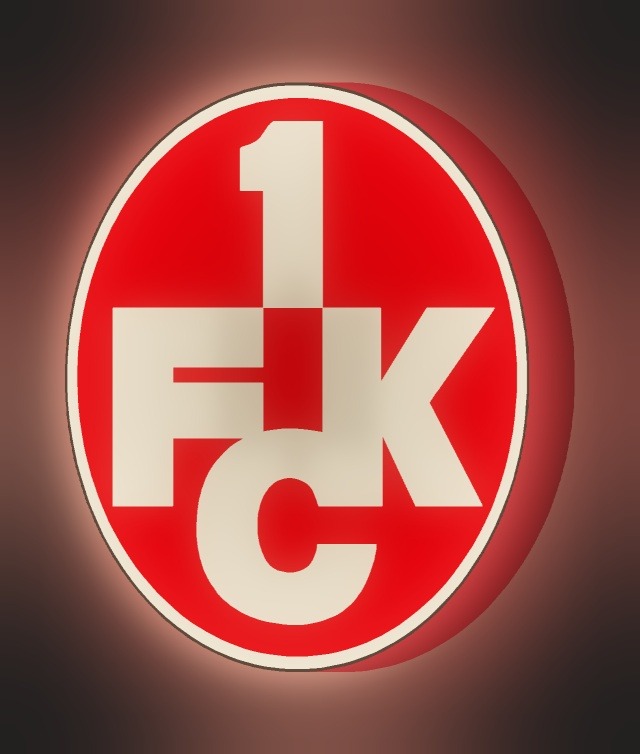1. FC Kaiserslautern LED-Leuchtschild leuchtend