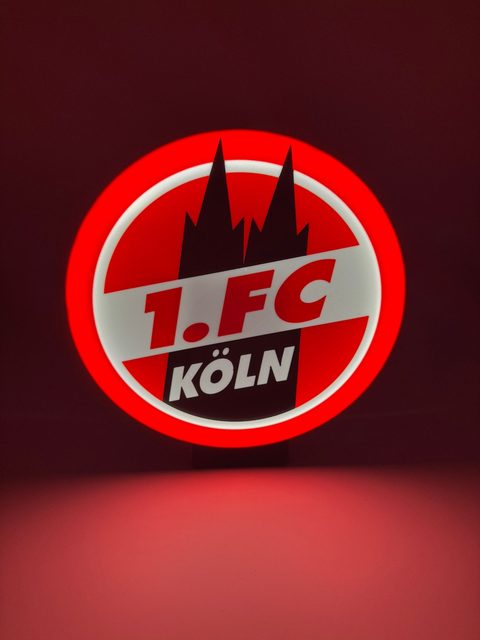 1. FC Köln Leuchtschild als Wanddeko im Fanzimmer