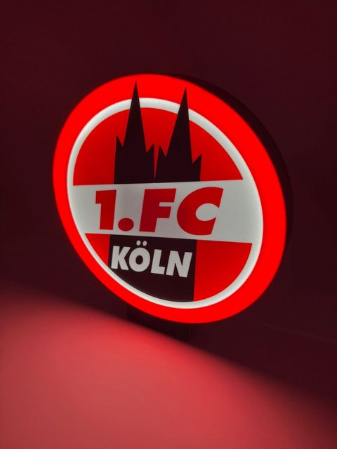 LED-Leuchtschild 1. FC Köln mit Geißbock-Logo