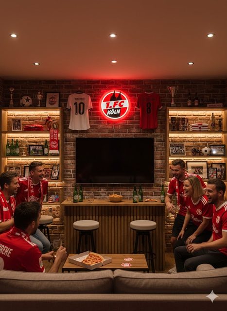 1. FC Köln LED-Leuchtschild Größe Mittel 24cm