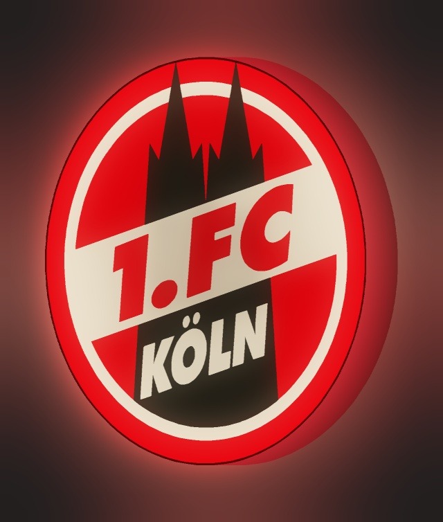 1. FC Köln LED-Leuchtschild leuchtend