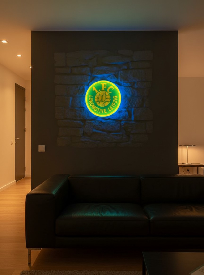1 FC Lokomotive Leipzig LED-Leuchtschild Fandeko Geschenk - Mockup