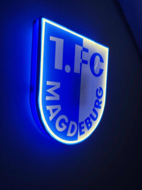 1. FC Magdeburg Leuchtschild in verschiedenen Größen mit Standfuß