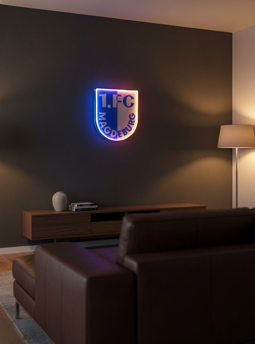 1 FC Magdeburg LED-Leuchtschild - Mockup
