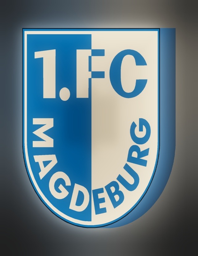 1. FC Magdeburg LED-Leuchtschild leuchtend