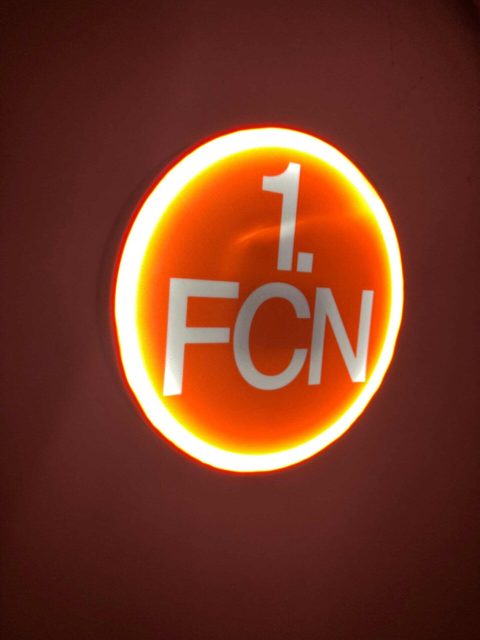 1. FC Nürnberg LED-Leuchtschild mit 3D-Effekt und FCN-Logo als Fan-Deko