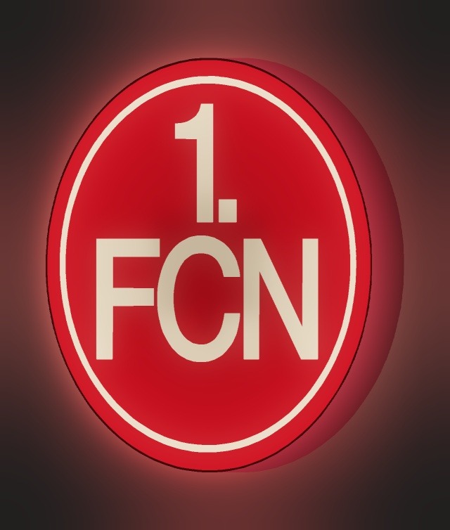 1. FC Nürnberg LED-Leuchtschild leuchtend