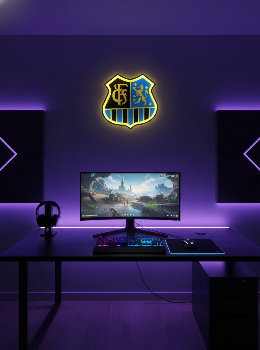 1 FC Saarbrucken LED-Leuchtschild - Mockup