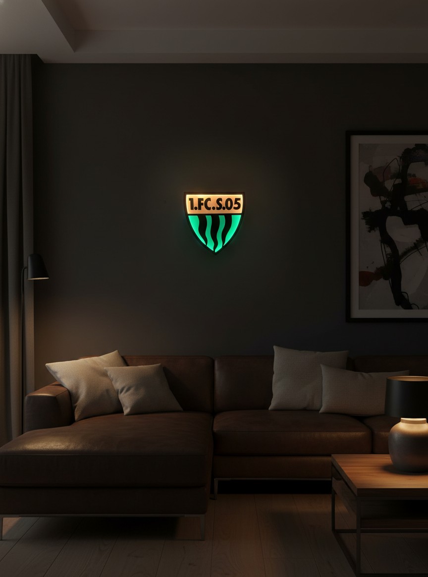 1 FC Schweinfurt 05 LED-Leuchtschild Wanddeko - Mockup