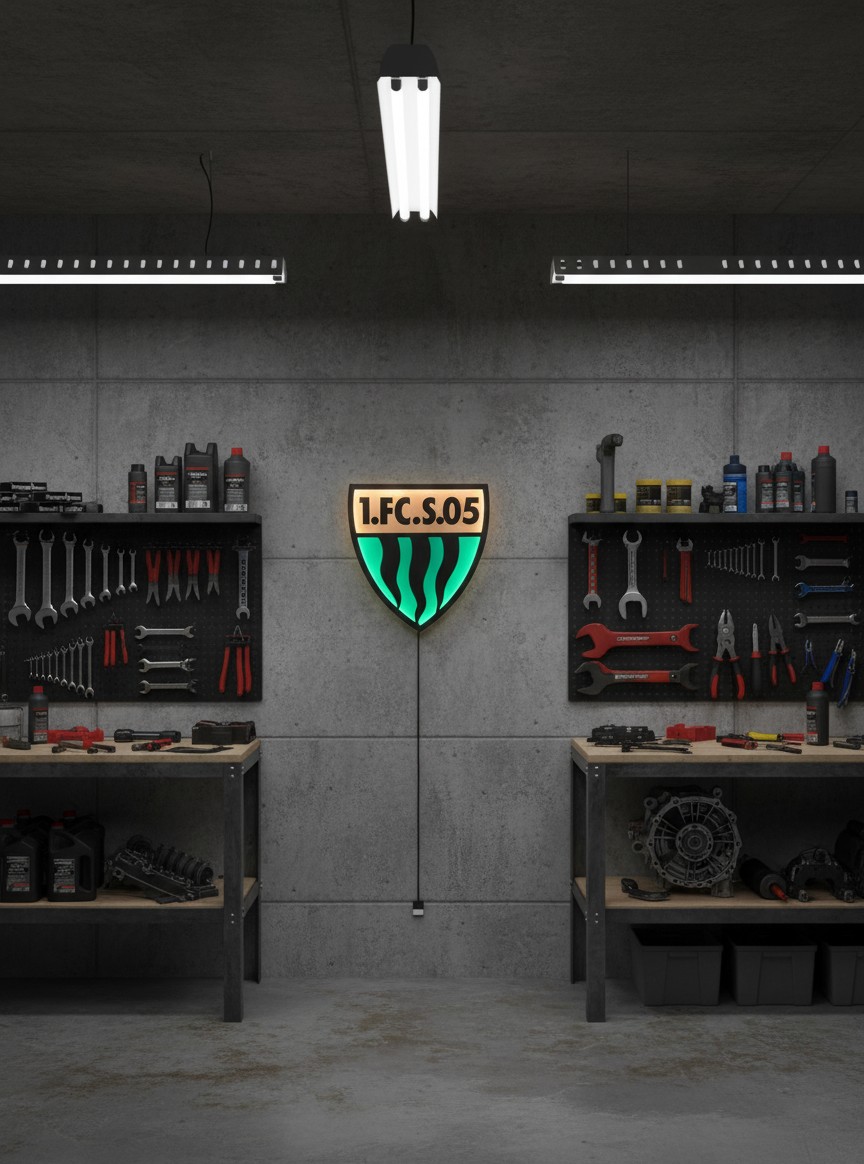 1 FC Schweinfurt 05 LED-Leuchtschild Wanddeko - Mockup