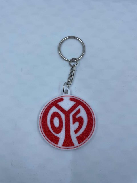 FSV Mainz 05 Schlüsselanhänger mit Vereinslogo in Rot-Weiß
