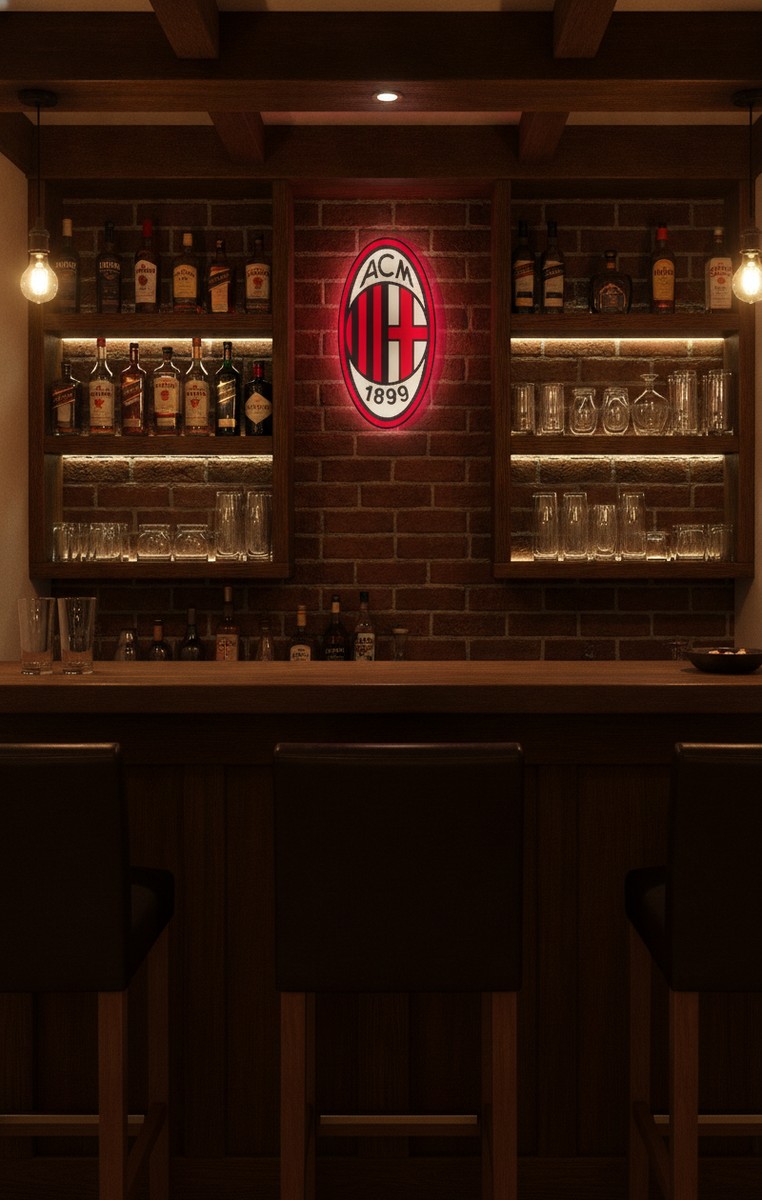 AC Mailand LED-Leuchtschild Wanddeko Fandeko Geschenk - Mockup