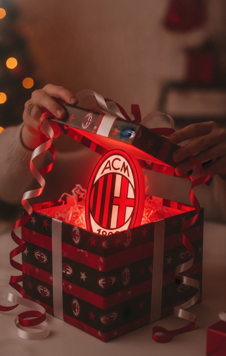 AC Mailand LED-Leuchtschild Wanddeko Fandeko Geschenk - Mockup
