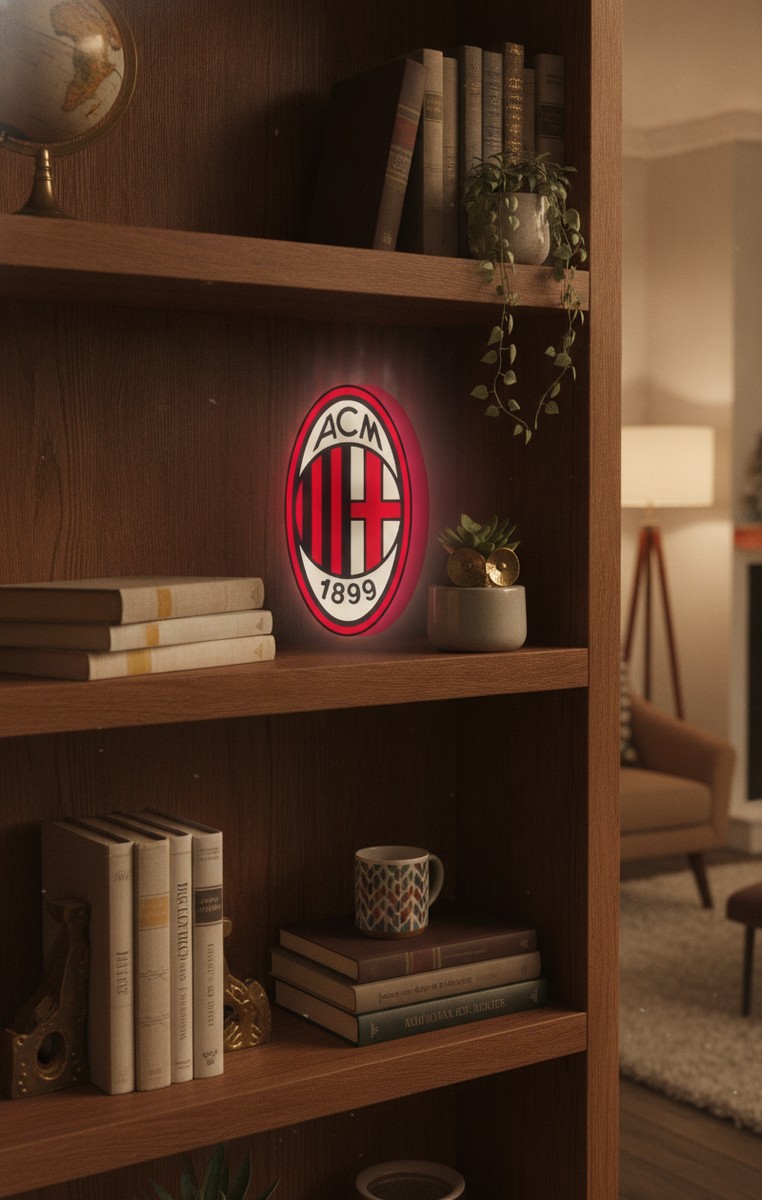 AC Mailand LED-Leuchtschild Wanddeko Fandeko Geschenk - Mockup