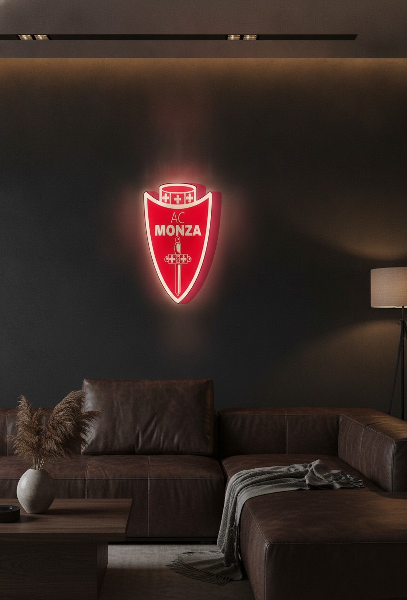 AC Monza LED-Leuchtschild Wanddeko Fandeko Geschenk - Mockup