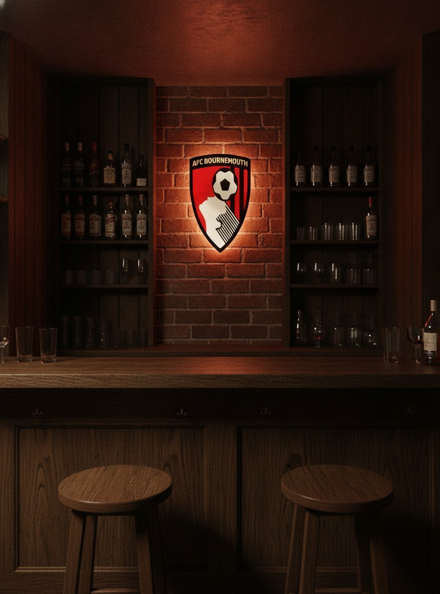 AFC Bournemouth LED-Leuchtschild Wanddeko Fandeko Geschenk - Mockup