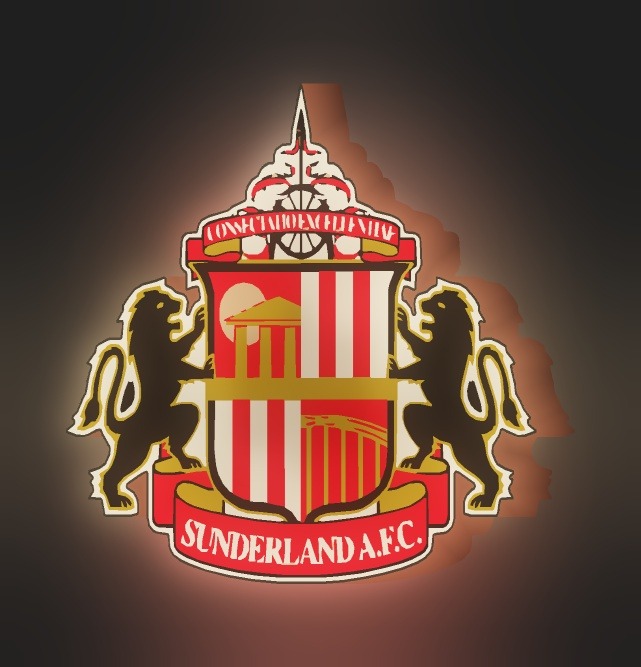 AFC Sunderland LED-Leuchtschild leuchtend