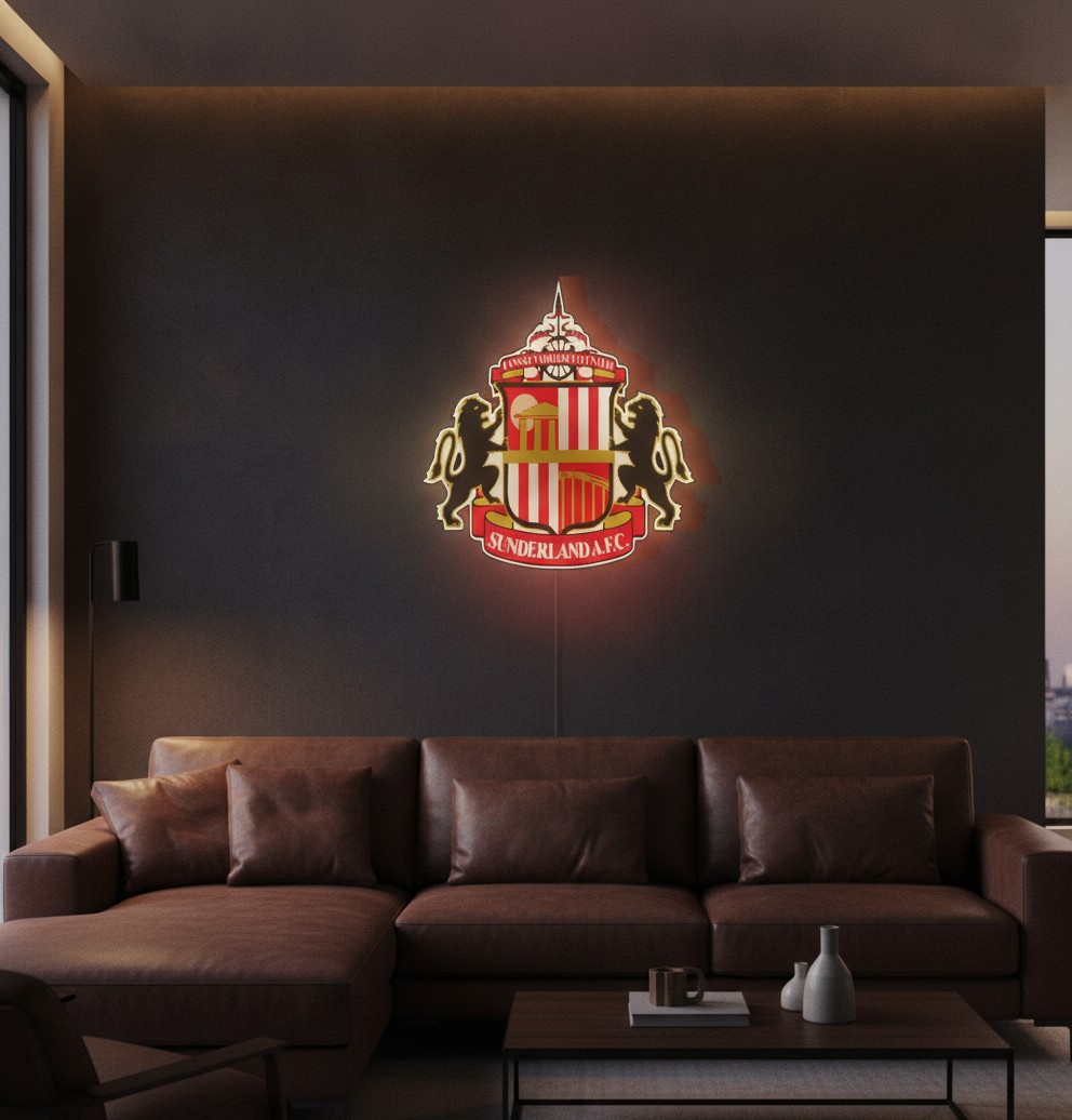 AFC Sunderland LED-Leuchtschild Wanddeko Fandeko Geschenk - Mockup