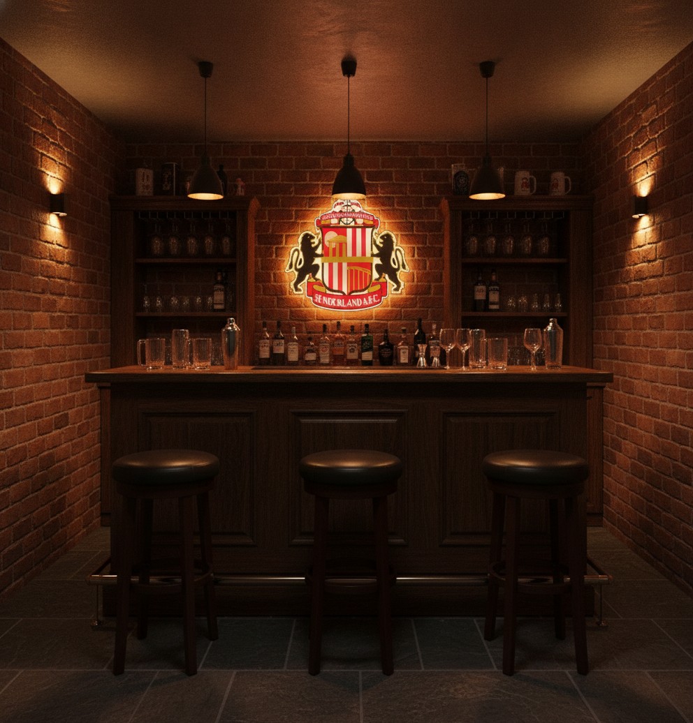 AFC Sunderland LED-Leuchtschild Wanddeko Fandeko Geschenk - Mockup