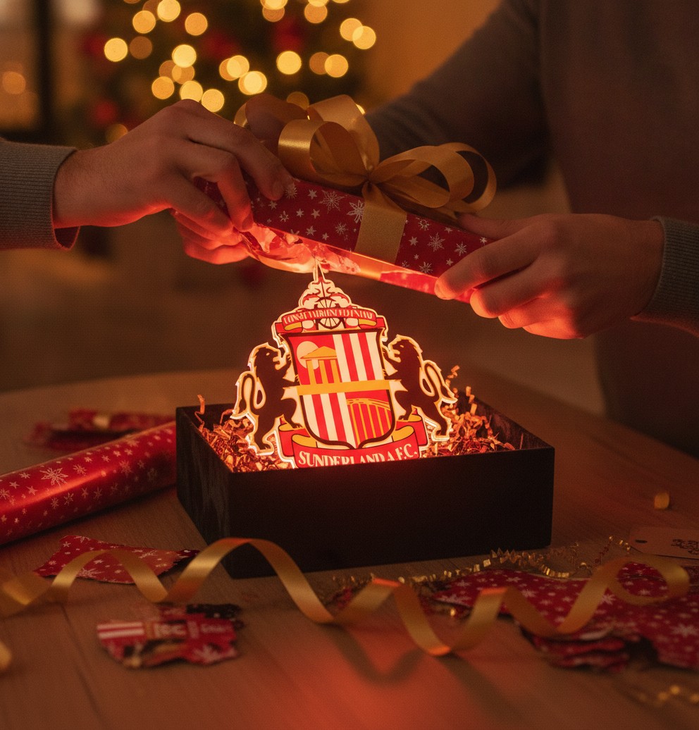 AFC Sunderland LED-Leuchtschild Wanddeko Fandeko Geschenk - Mockup