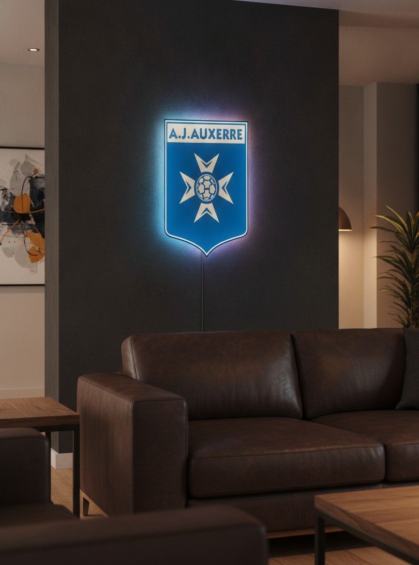 AJ Auxerre LED-Leuchtschild Wanddeko Fandeko Geschenk - Mockup