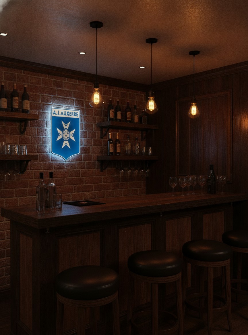 AJ Auxerre LED-Leuchtschild Wanddeko Fandeko Geschenk - Mockup