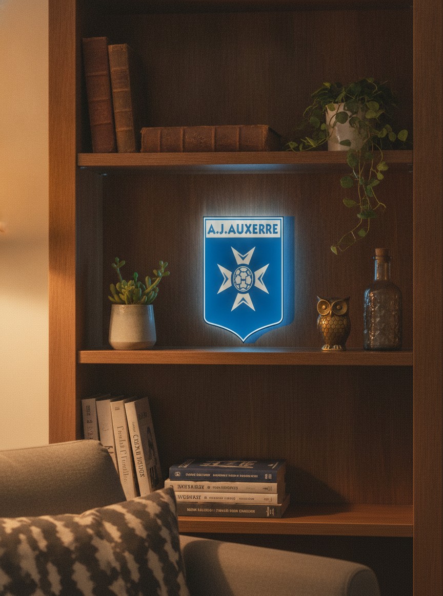 AJ Auxerre LED-Leuchtschild Wanddeko Fandeko Geschenk - Mockup