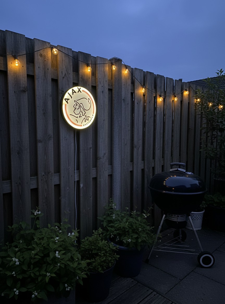 Ajax Amsterdam LED-Lampe mit Logo – Fanartikel & Wanddeko Geschenk - Mockup