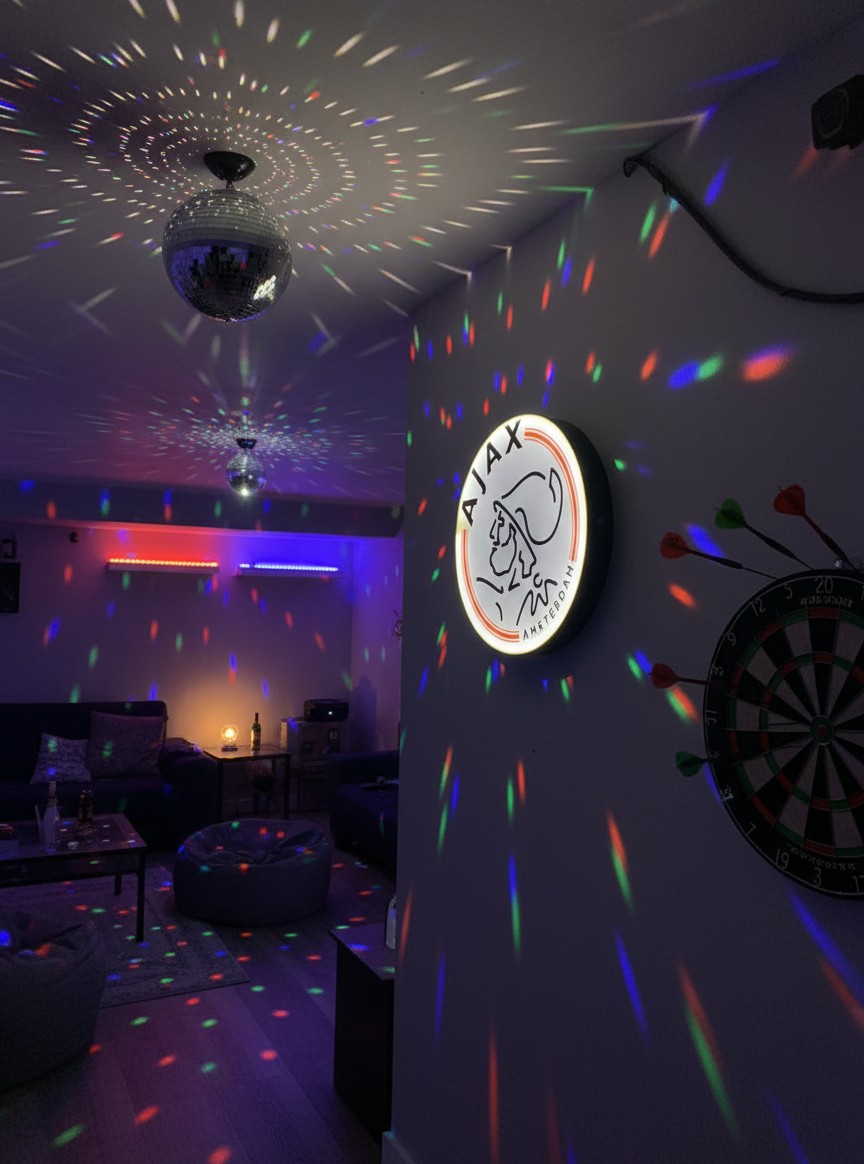 Ajax Amsterdam LED-Lampe mit Logo – Fanartikel & Wanddeko Geschenk - Mockup