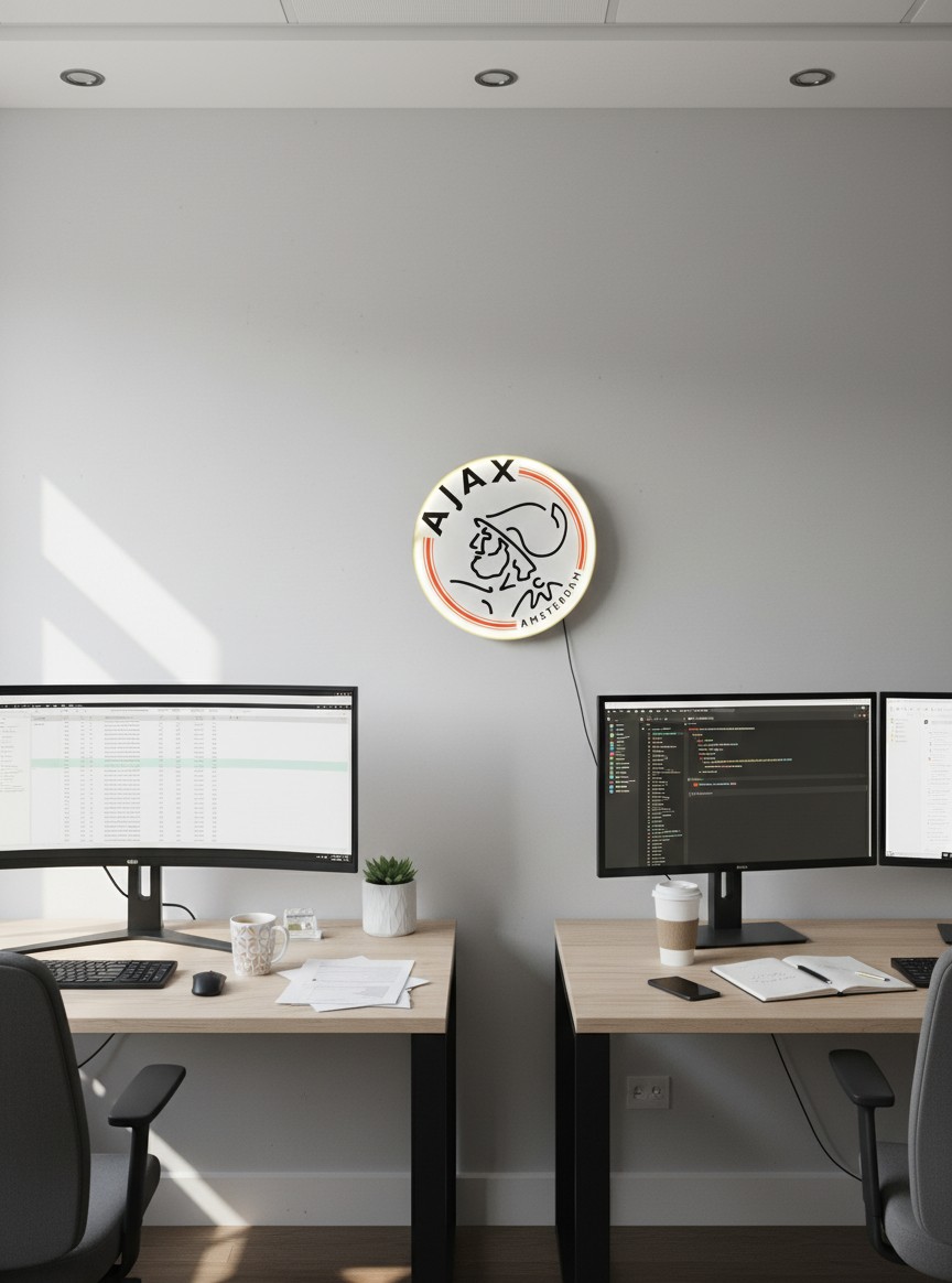 Ajax Amsterdam LED-Lampe mit Logo – Fanartikel & Wanddeko Geschenk - Mockup