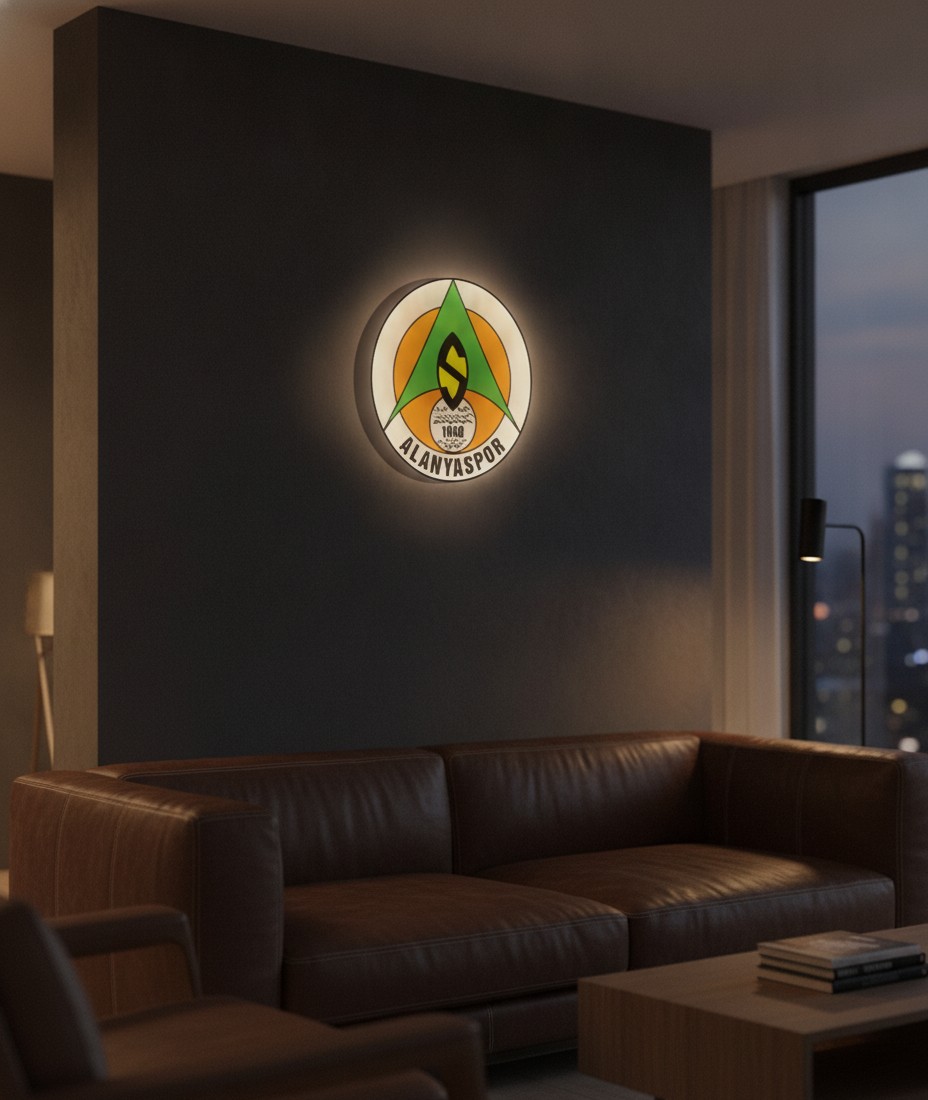 Alanyaspor LED-Leuchtschild Wanddeko Fandeko Geschenk - Mockup