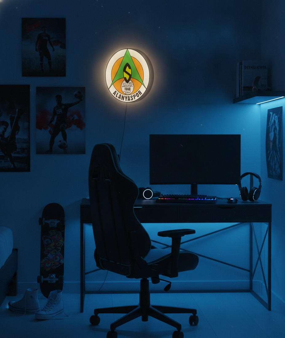 Alanyaspor LED-Leuchtschild Wanddeko Fandeko Geschenk - Mockup