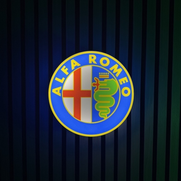 Alfa Romeo LED-Leuchtschild Wanddeko Autodeko Geschenk