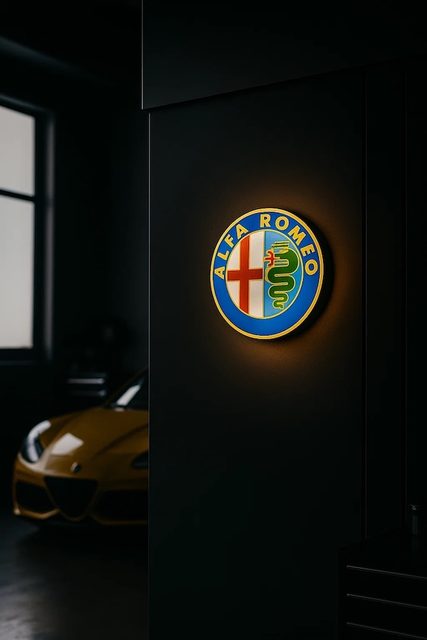 Alfa Romeo LED-Leuchtschild Wanddeko Autodeko Geschenk