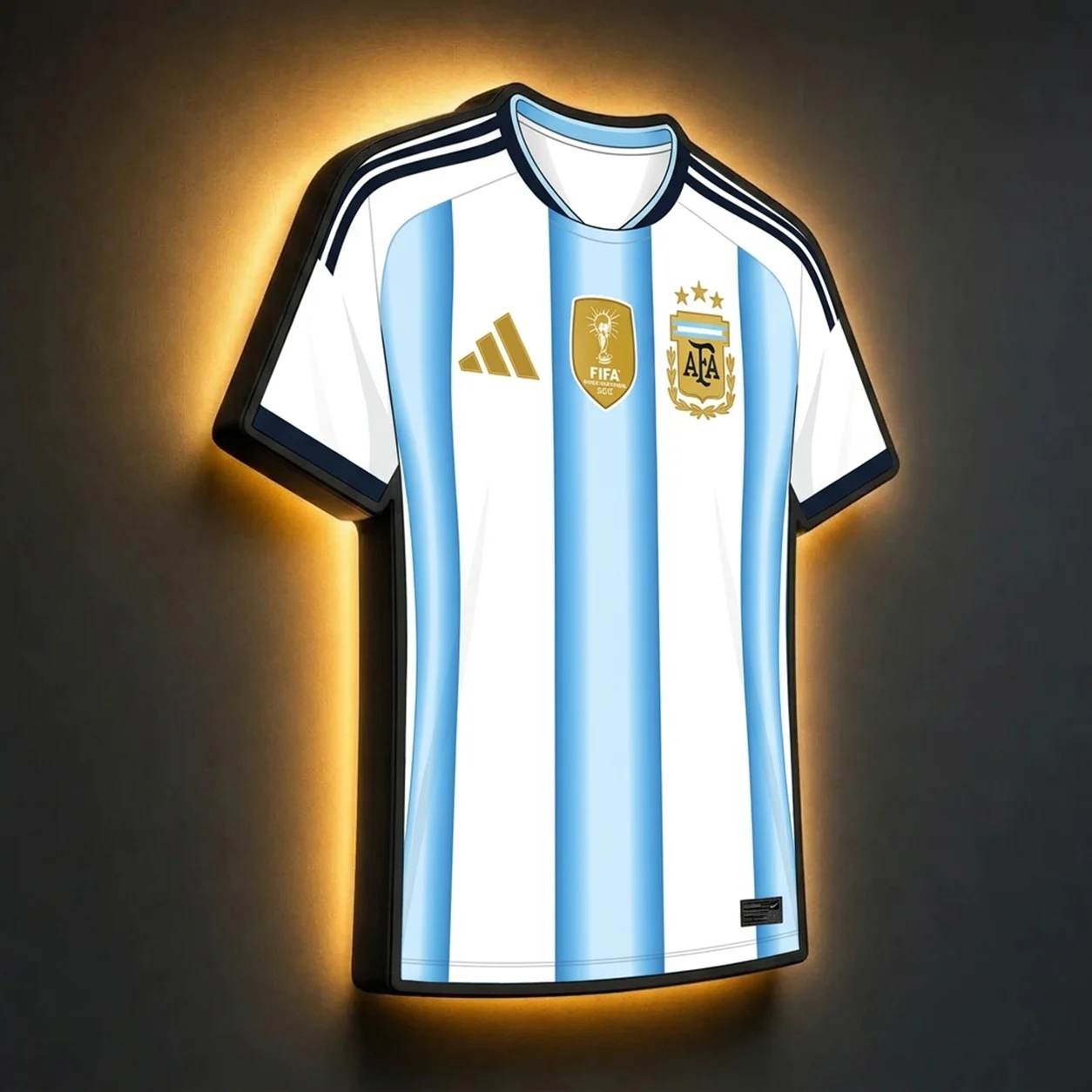 Argentinien WM 2026 LED-Trikot-Lampe (personalisiert mit Wunschname + Nummer)