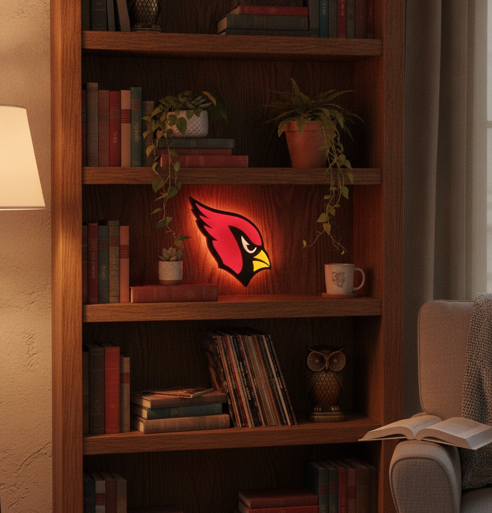 Arizona Cardinals LED-Leuchtschild Wanddeko Fandeko Geschenk - Mockup