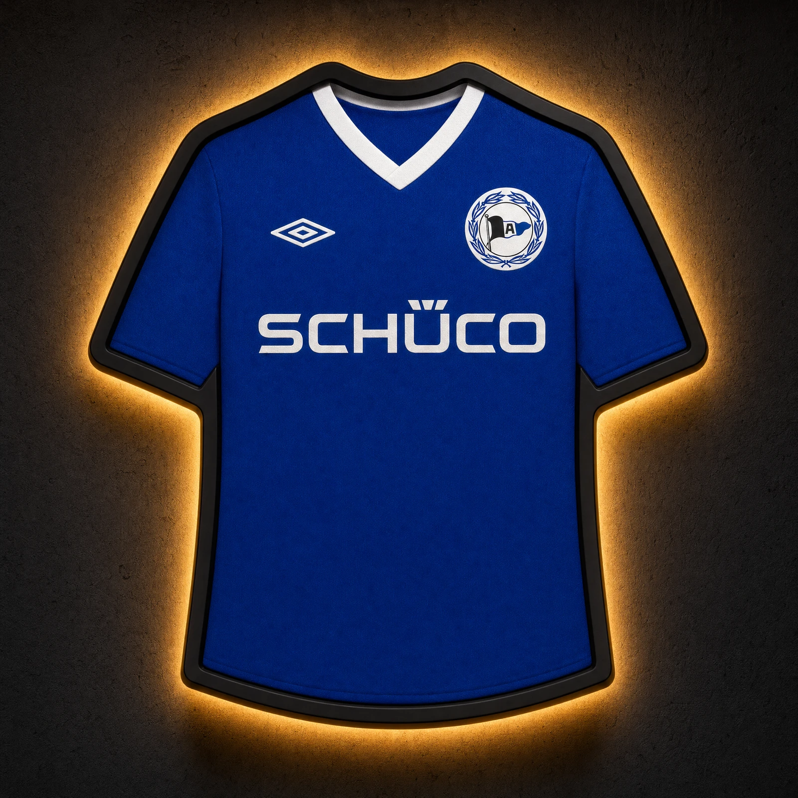 Arminia Bielefeld Heimtrikot 2026/27 LED-Trikot-Lampe — Frontansicht, beleuchtet