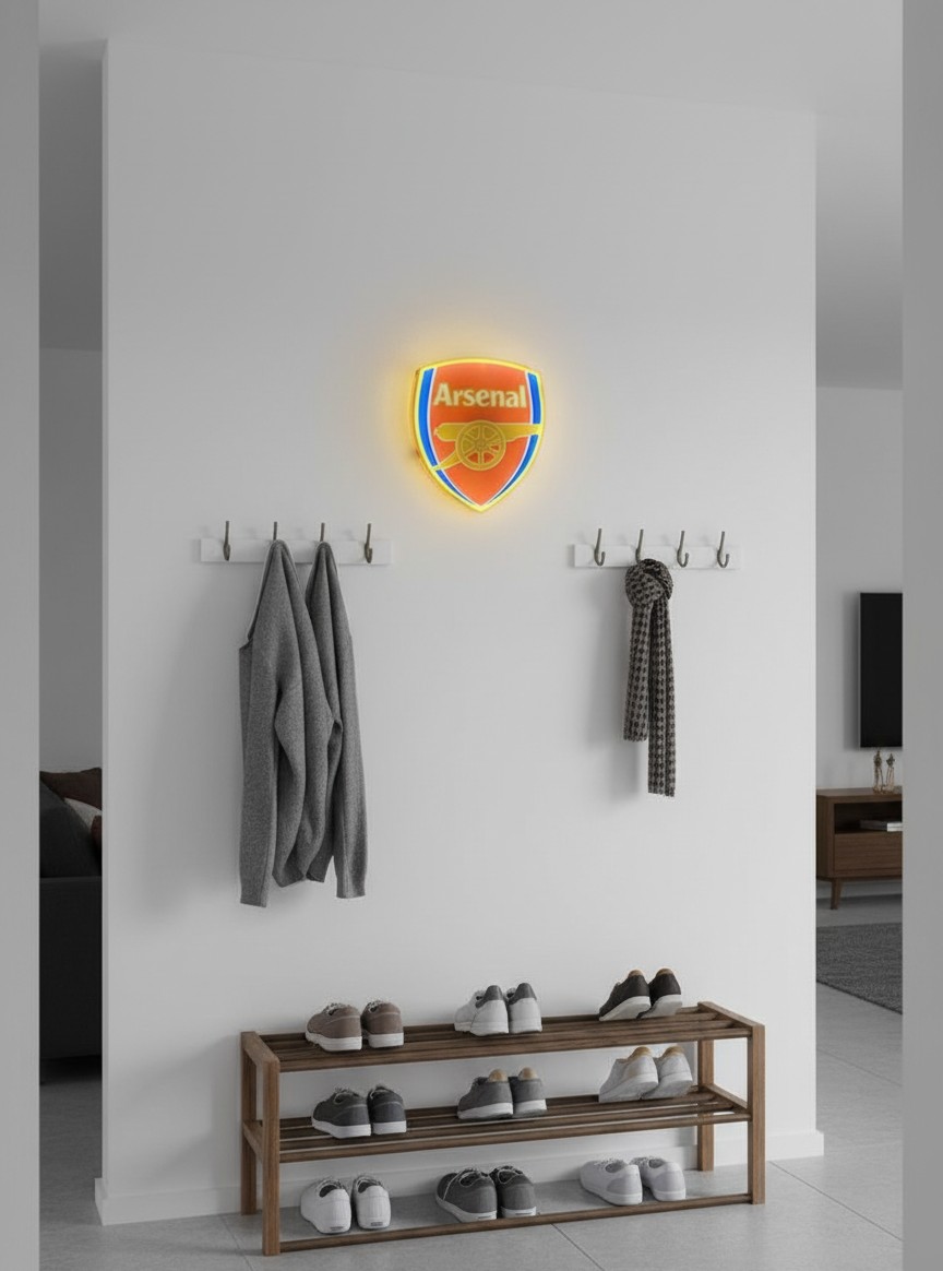 Arsenal FC LED-Lampe mit Logo – Fanartikel & Wanddeko Geschenk - Mockup