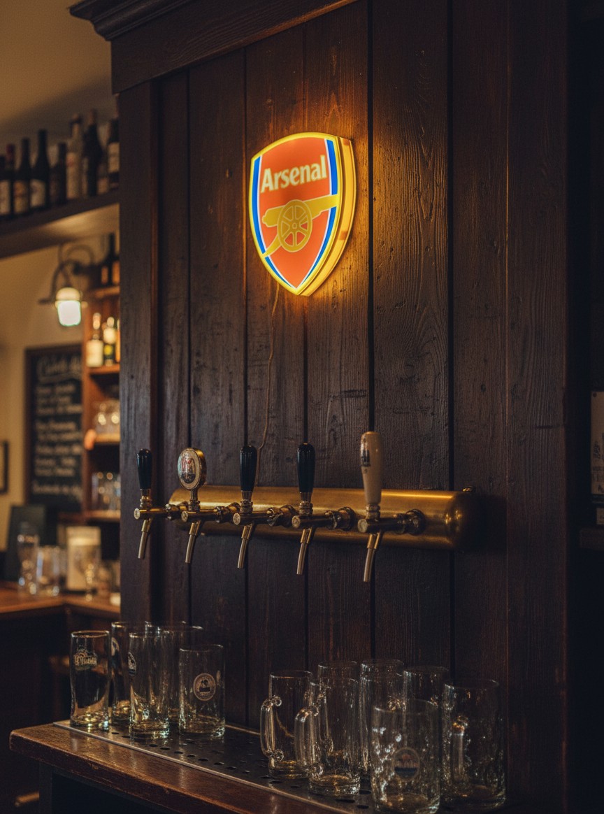 Arsenal FC LED-Lampe mit Logo – Fanartikel & Wanddeko Geschenk - Mockup