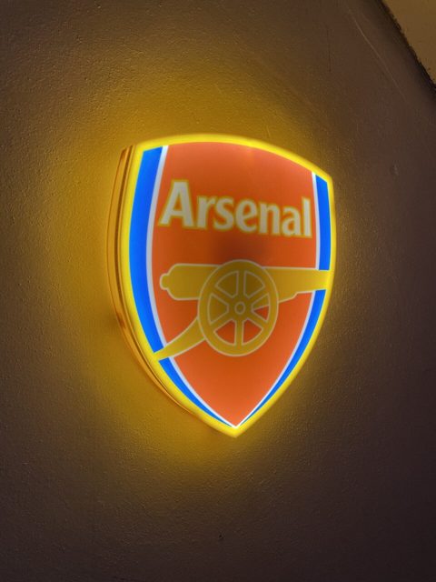 Arsenal FC LED-Lampe Fanartikel leuchtend mit AFC Logo